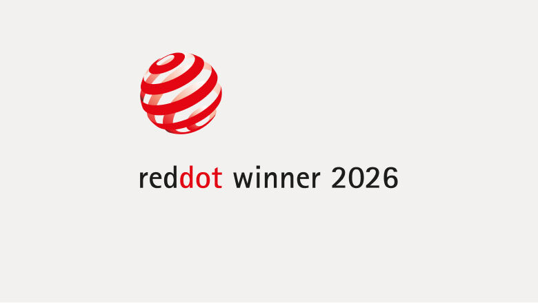 The Red Dot Award logo with the text: Red Dot Winner 2026.