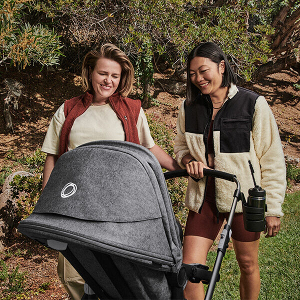 Couple with baby in stroller
