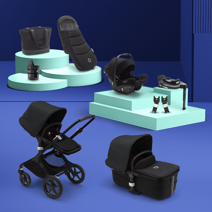 An array of Bugaboo products on display, with the text: 
