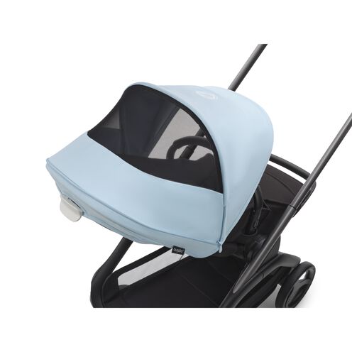Close up on the peek-a-boo panel of the Bugaboo Dragonfly sun canopy.