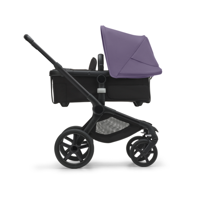 Bugaboo Fox 5 all-terrain stroller with Astro Purple sun canopy.