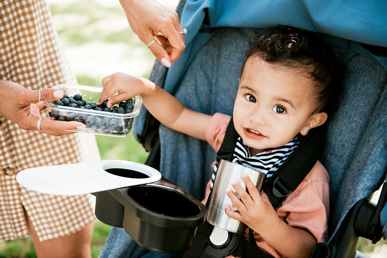 Mom and baby at a picnic