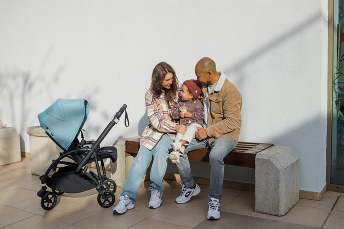 Young family with a Bugaboo compact stroller
