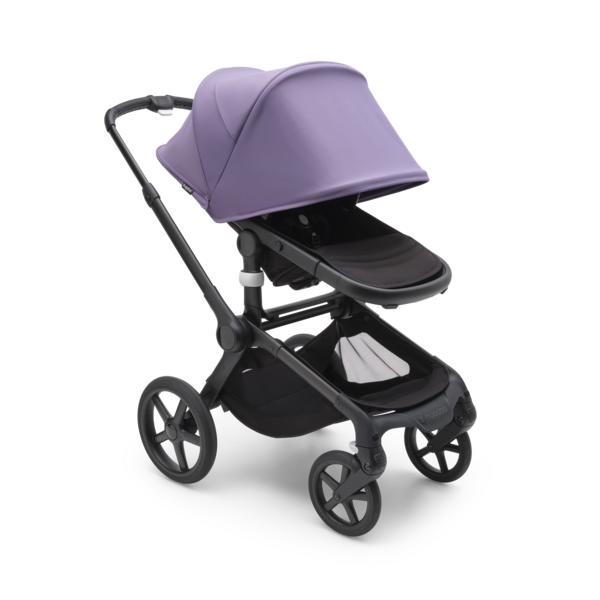 Bugaboo Fox 5 seat stroller with sun canopy in Astro purple.