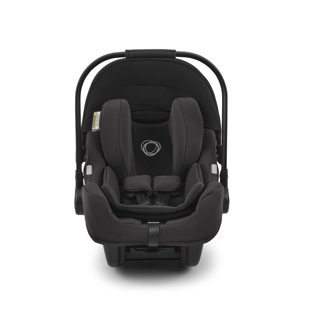 Front view of a Bugaboo Turtle by Nuna car seat with baby insert.