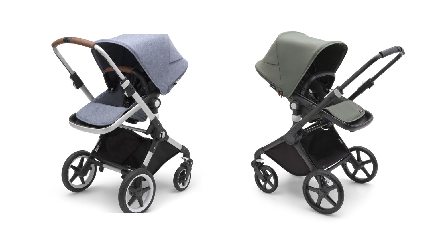 Bugaboo Lynx and Bugaboo Fox Cub prams.