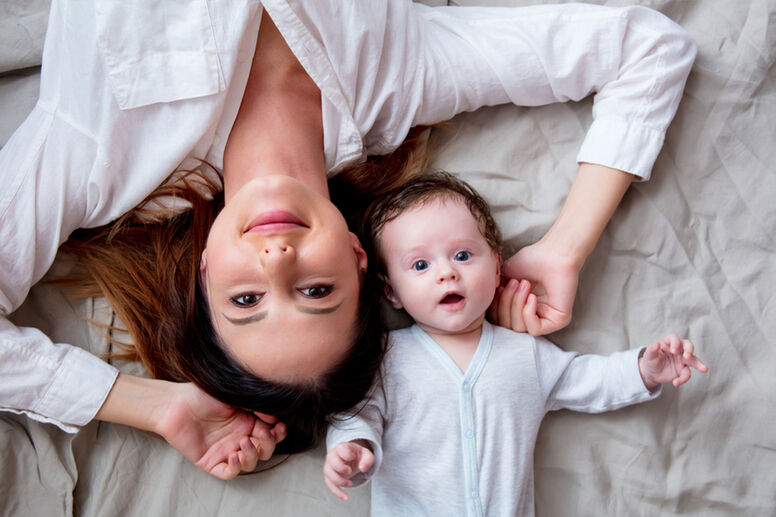New mom with her baby