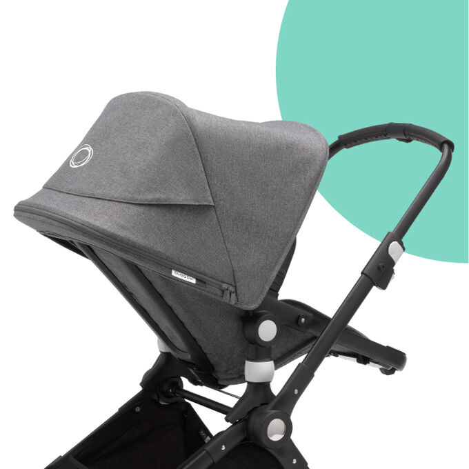 Close up of the seat of the Lynx stroller.