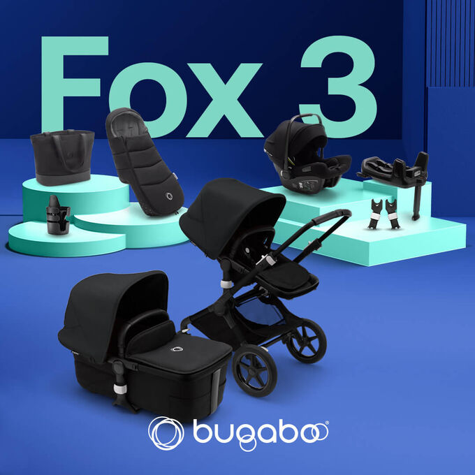 An array of Bugaboo products on display, with the text 