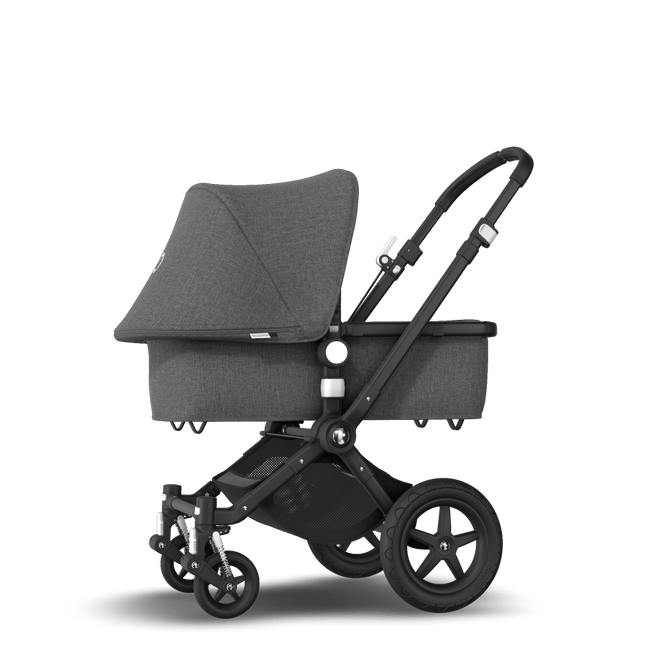Bugaboo Cameleon 3 Plus seat and carrycot pushchair grey melange sun canopy, grey melange fabrics, black base