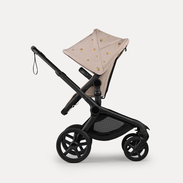 Bugaboo x Konges SlØjd limited edition Fox 5 Renew 2-in-1 stroller black base, desert taupe melange fabrics, desert taupe melange sun canopy - Main Image Slide 3 van 12