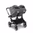 Bugaboo Donkey 5 twin stroller graphite base, grey mélange fabrics, grey mélange sun canopy - Thumbnail Slide 4 of 12