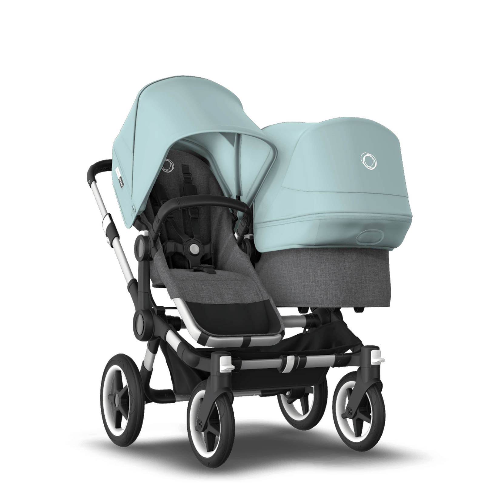 Bugaboo Donkey 3 Duo seat and carrycot pushchair vapor blue sun canopy