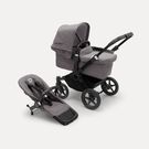 Bugaboo Donkey 5 Mono 2-in-1 stroller black base, grey mélange fabrics, grey mélange sun canopy