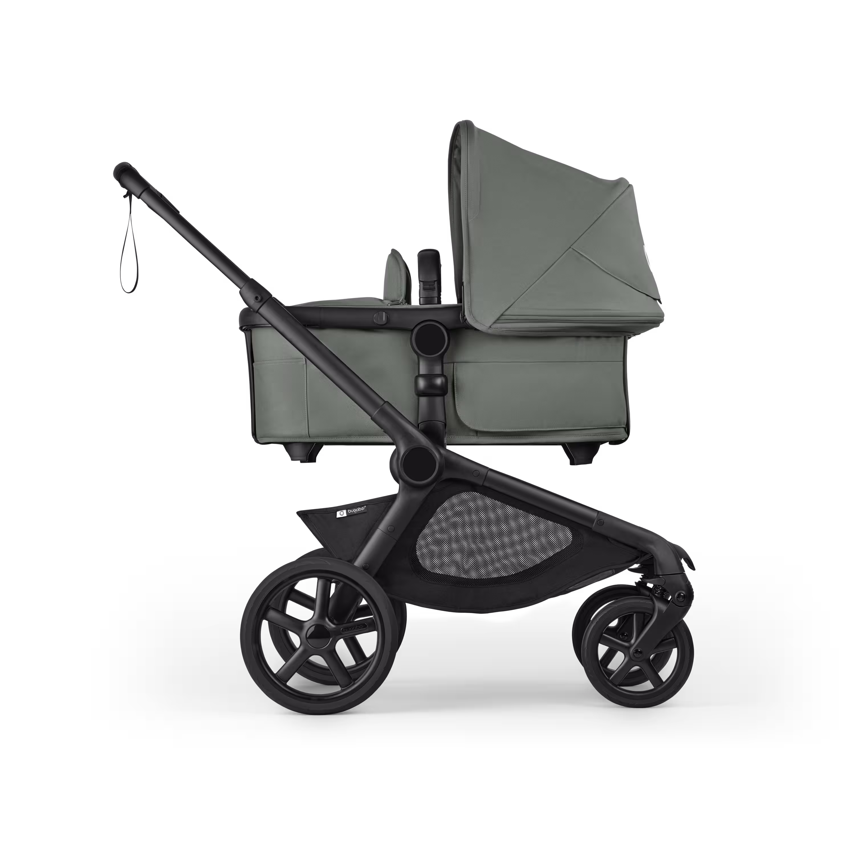 Bugaboo Kangaroo 2-in-1 stroller black base, forest green fabrics, forest green sun canopy - Main Modal Image Slide 2 of 18