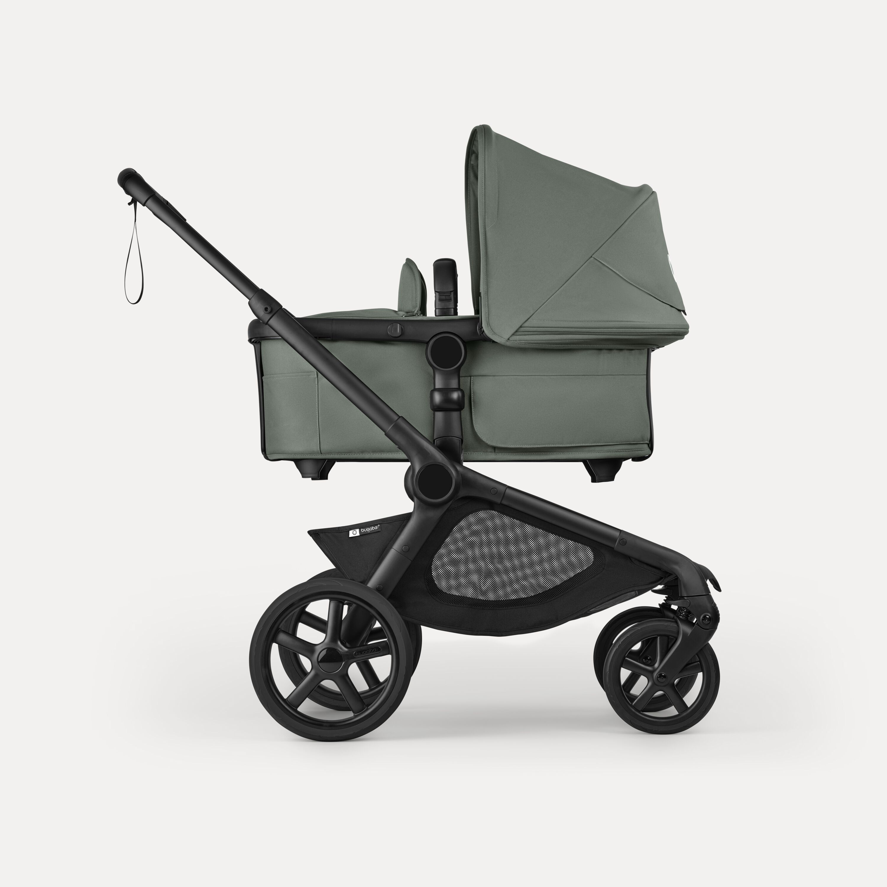 Bugaboo Kangaroo 2-in-1 stroller black base, forest green fabrics, forest green sun canopy - Main Modal Image Slide 2 of 18