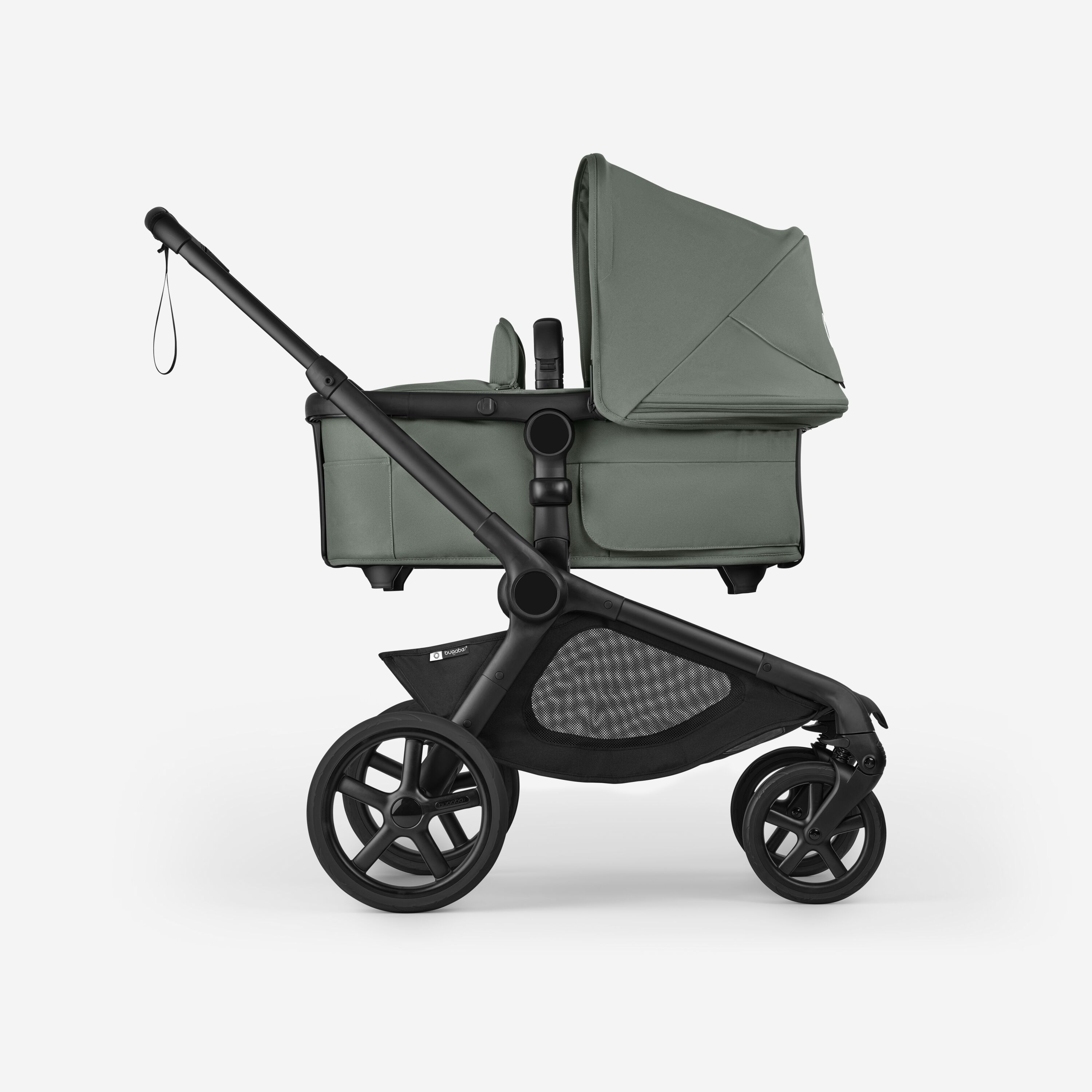Bugaboo Kangaroo 2-in-1 stroller black base, forest green fabrics, forest green sun canopy - Main Modal Image Slide 2 of 18