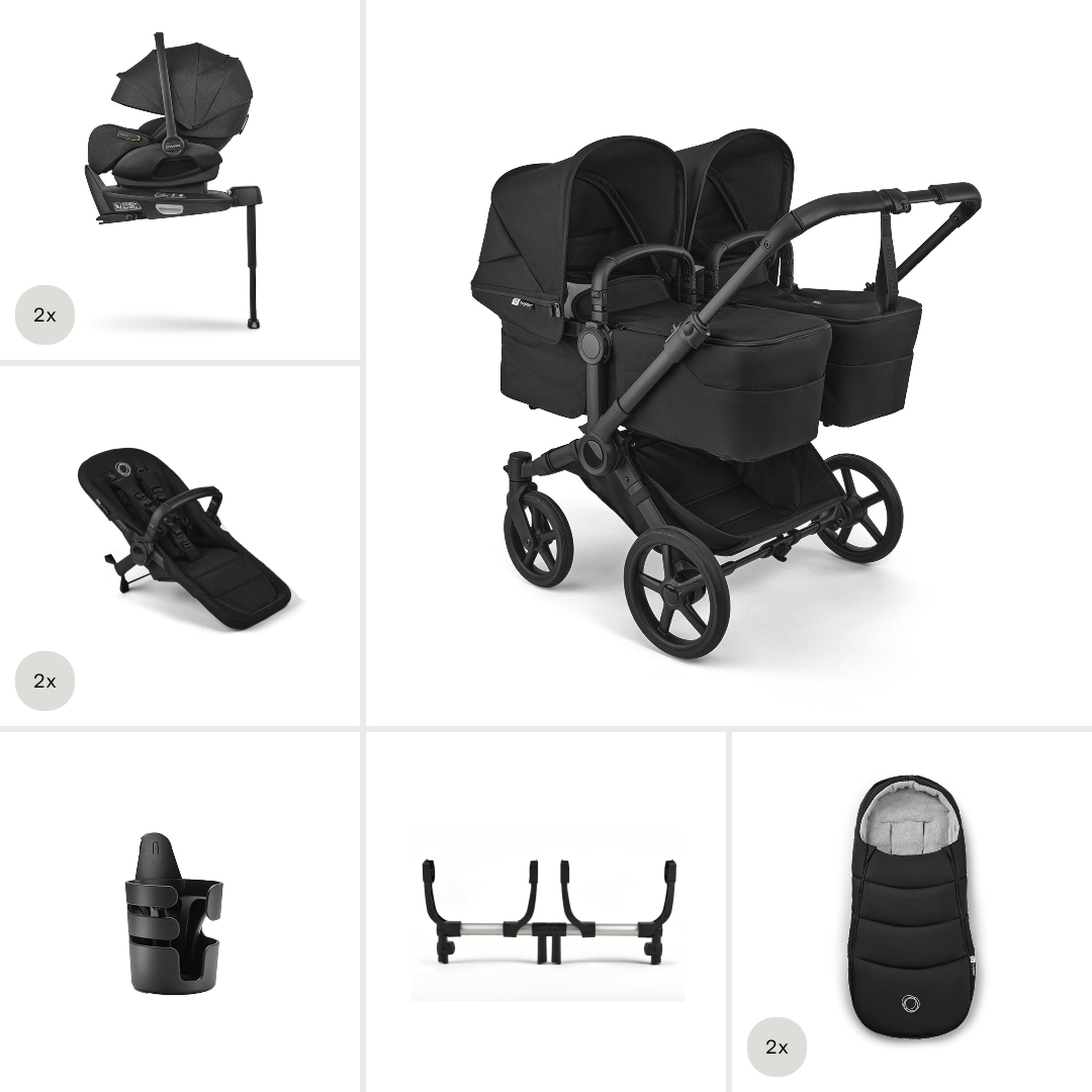 Bugaboo Donkey 6 Twin Ultimate newborn bundle - Main Modal Image Slide 1 of 7