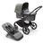 Bugaboo Fox 5 2-in-1 stroller black base, grey melange fabrics, forest green sun canopy - Thumbnail Slide 1 of 12