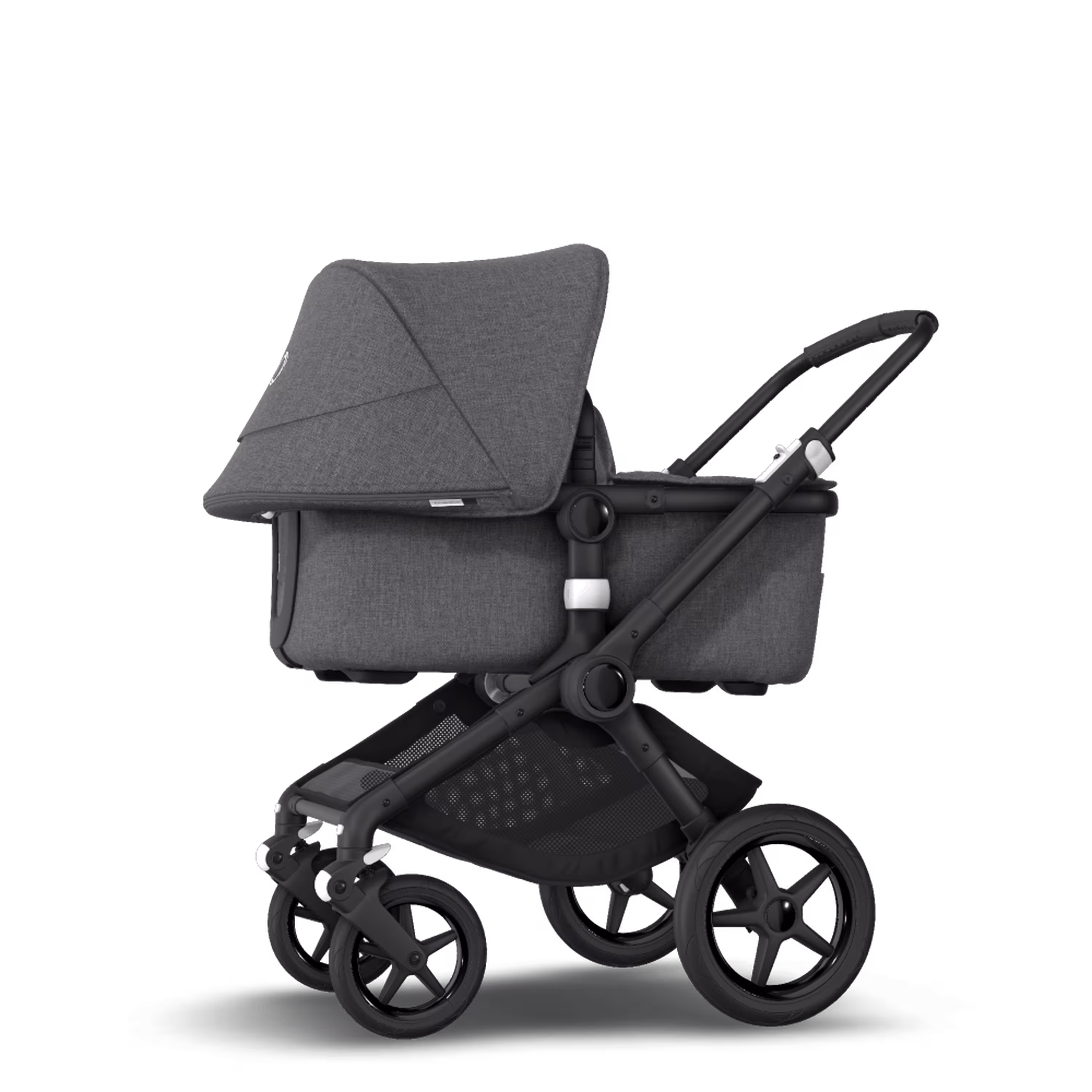 Bugaboo Fox 2 travel system grey melange (nr) sun canopy, grey melange fabrics, black base - Main Modal Image Slide 3 of 18