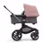 Side view of the Bugaboo Fox 5 carrycot pushchair with graphite chassis, grey melange fabrics and morning pink sun canopy. - Thumbnail Slide 2 of 13