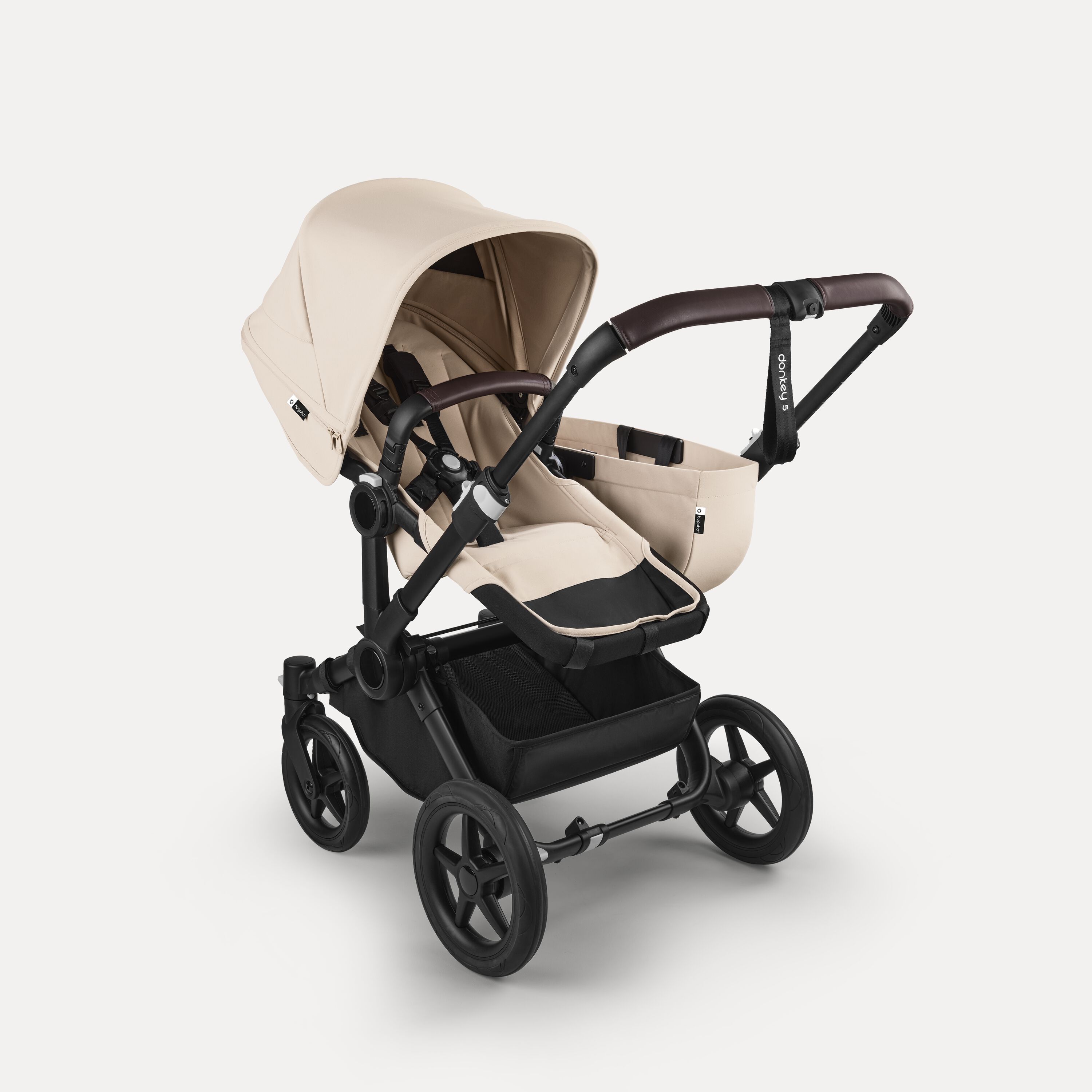 Bugaboo Donkey 5 Mono 2-in-1 stroller black base, desert taupe fabrics, desert taupe sun canopy - Main Modal Image Slide 2 of 12