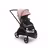Bugaboo Dragonfly seat stroller with black chassis, grey melange fabrics and morning pink sun canopy. - Thumbnail Slide 1 of 16
