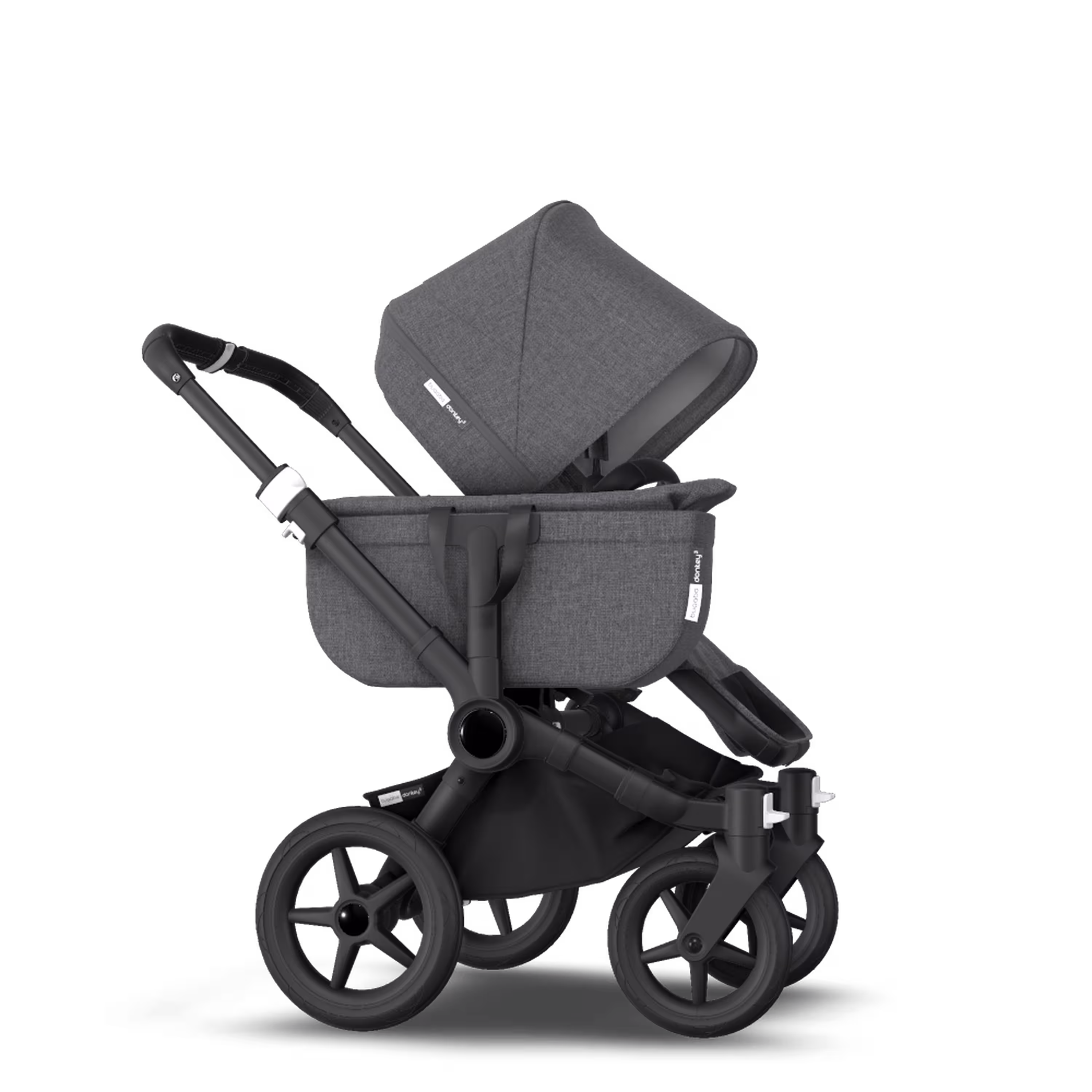 Bugaboo Donkey 3 Mono travel system grey melange sun canopy, grey melange fabrics, black base - Main Modal Image Slide 10 of 19