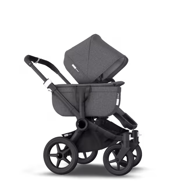 Bugaboo Donkey 3 Mono travel system grey melange sun canopy, grey melange fabrics, black base - Main Image Slide 10 of 19