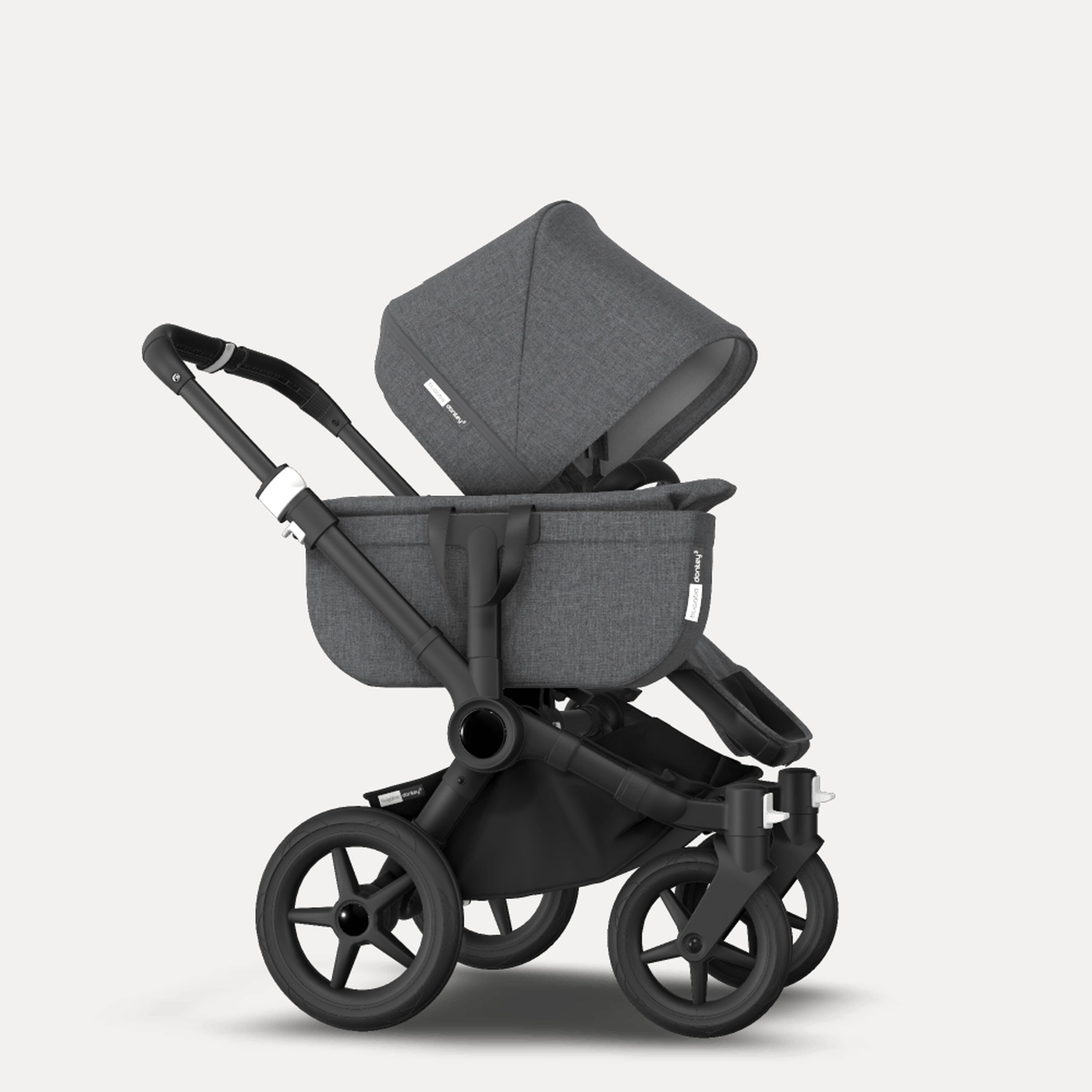 Bugaboo Donkey 3 Mono travel system grey melange sun canopy, grey melange fabrics, black base - Main Modal Image Slide 10 of 19
