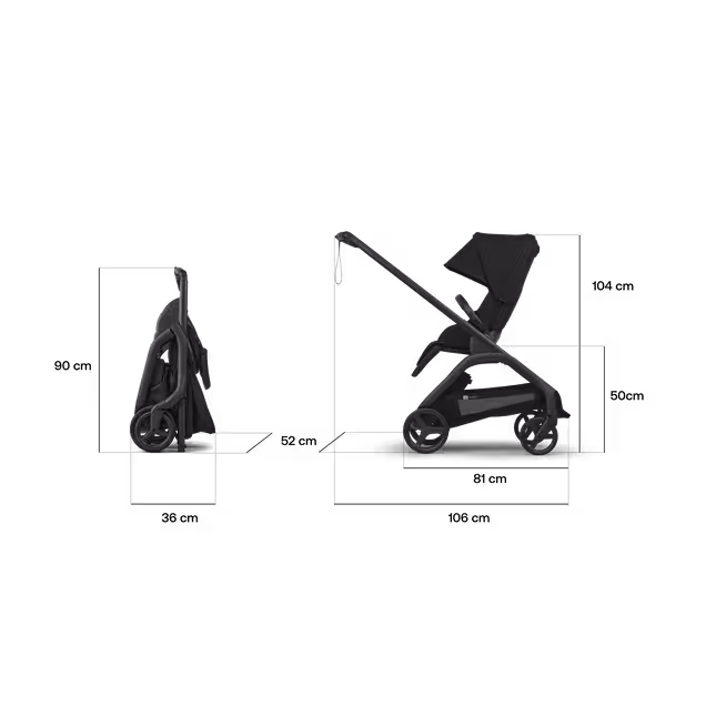 Bugaboo Dragonfly Plus seat stroller graphite base, heritage black fabrics, misty white sun canopy - Main Image Slide 5 of 11