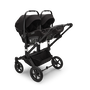 Bugaboo Donkey 5 Duo bassinet and seat stroller black base, midnight black fabrics, forest green sun canopy - Thumbnail Slide 11 of 12