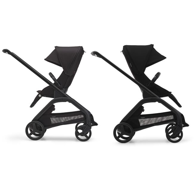 The Bugaboo Dragonfly's reversible seat in two positions: facing parents or facing the world. - Main Image Slide 13 of 18
