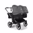 Bugaboo Donkey 5 twin stroller graphite base, midnight black fabrics, grey mélange sun canopy - Thumbnail Slide 4 of 12