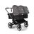 Bugaboo Donkey 5 twin stroller graphite base, midnight black fabrics, grey mélange sun canopy - Thumbnail Slide 4 of 12