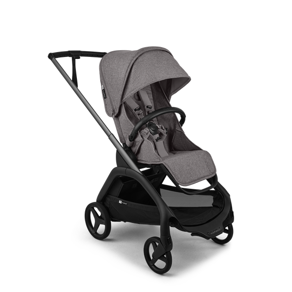 Bugaboo Dragonfly Plus seat stroller graphite base, grey melange fabrics, grey melange sun canopy