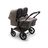 Bugaboo Donkey 3 Twin seat and carrycot pushchair mineral taupe melange sun canopy, mineral taupe melange fabrics, black base - Thumbnail Slide 1 of 3