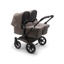 Bugaboo Donkey 3 Twin seat and carrycot pushchair mineral taupe melange sun canopy, mineral taupe melange fabrics, black base - Thumbnail Slide 1 of 3