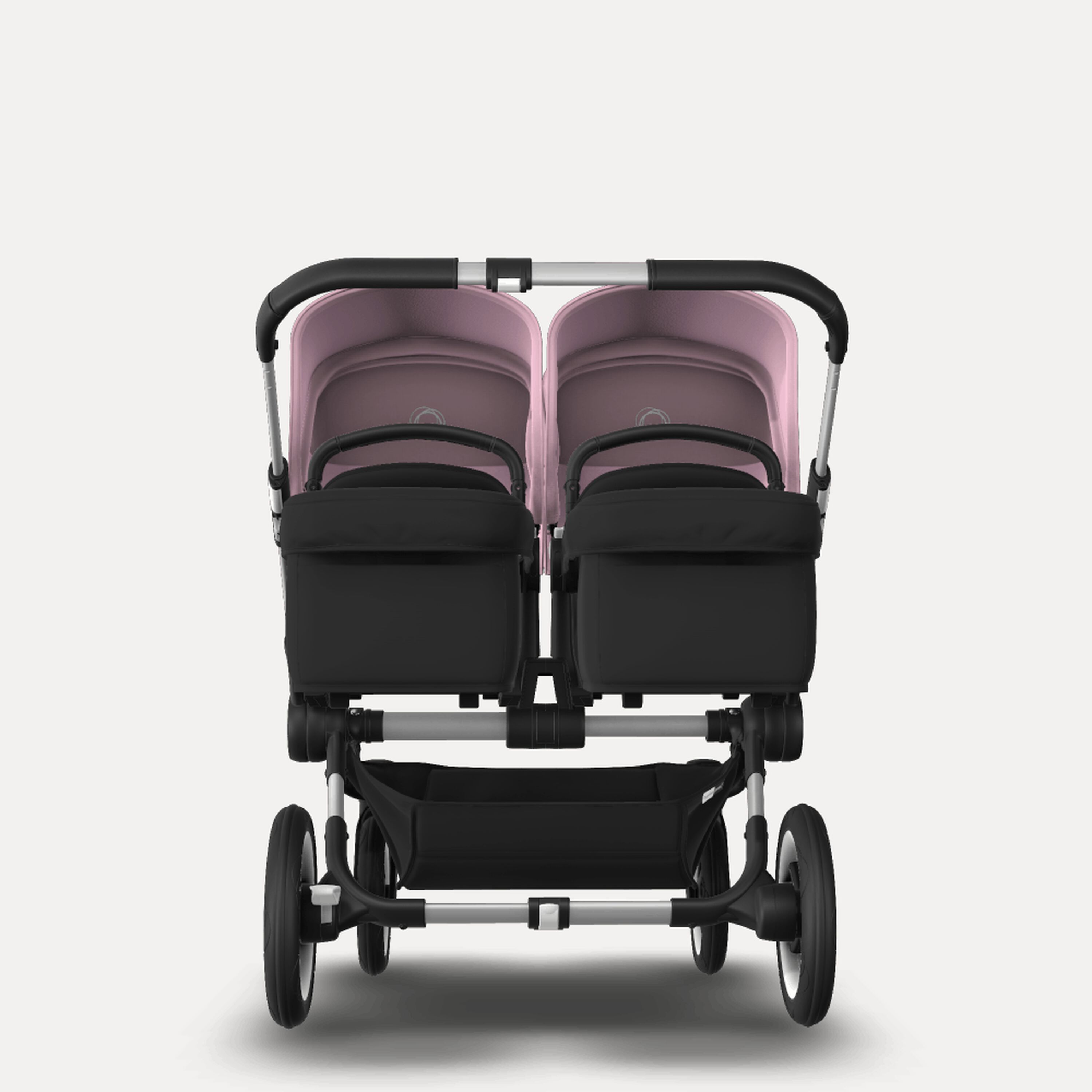 Bugaboo Donkey 3 Twin seat and bassinet stroller soft pink sun canopy, black fabrics, aluminium base - Main Modal Image Slide 3 of 9