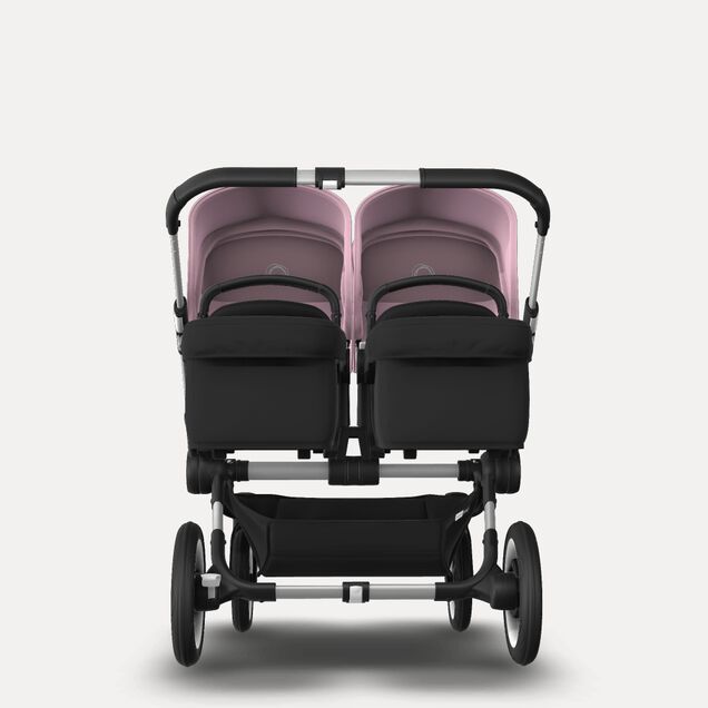 Bugaboo Donkey 3 Twin seat and bassinet stroller soft pink sun canopy, black fabrics, aluminium base - Main Image Slide 3 of 9