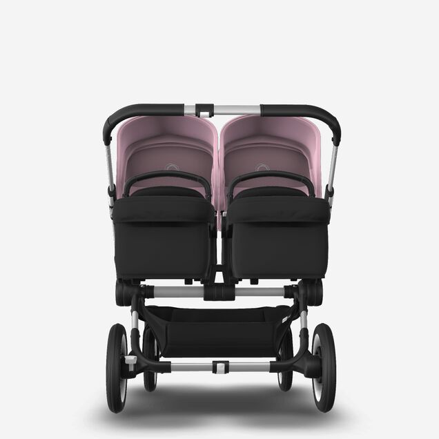 Bugaboo Donkey 3 Twin seat and bassinet stroller soft pink sun canopy, black fabrics, aluminium base - Main Image Slide 3 of 9
