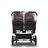 Bugaboo Donkey 3 Twin seat and bassinet stroller soft pink sun canopy, black fabrics, aluminium base - Thumbnail Slide 3 of 9