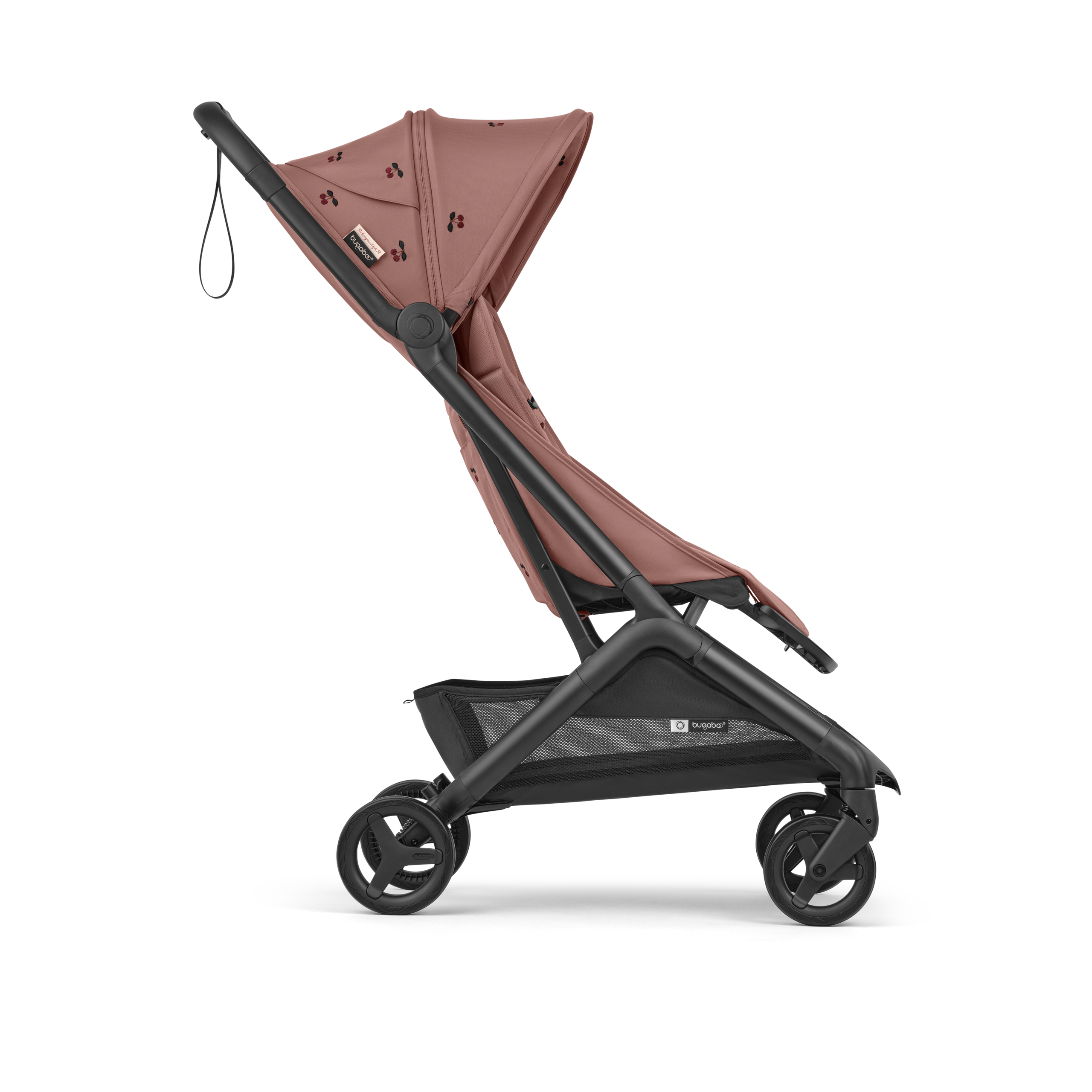 Bugaboo x Konges SlØjd limited edition Butterfly 2 travel stroller black base, dusty pink fabrics, dusty pink sun canopy - Thumbnail Slide 2 of 8