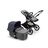 Bugaboo Fox 3 bassinet and seat stroller with graphite frame, grey fabrics, and stormy blue sun canopy. - Thumbnail Slide 5 of 7