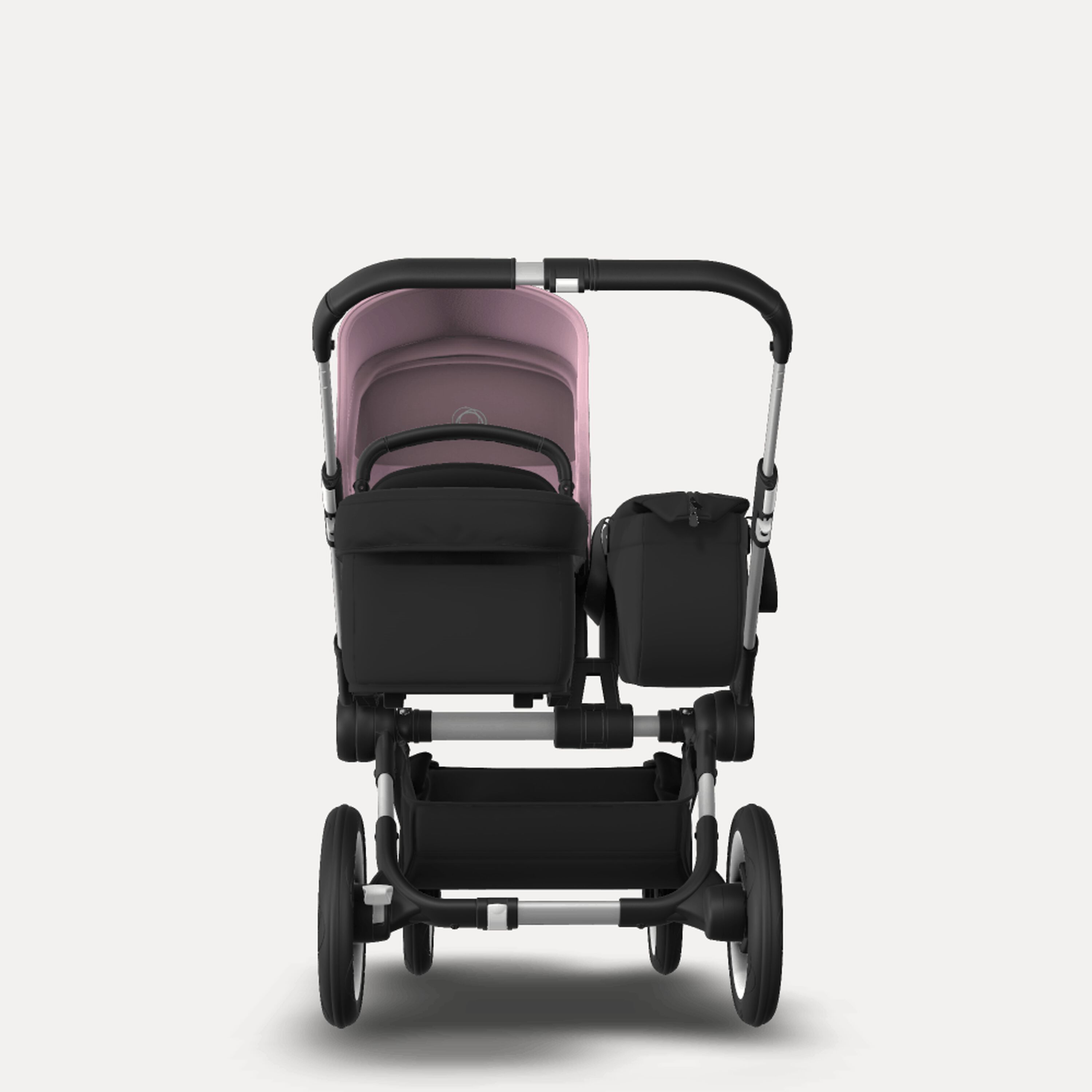 Bugaboo Donkey 3 Mono seat and bassinet stroller soft pink sun canopy, black fabrics, aluminium base - Main Modal Image Slide 3 of 10