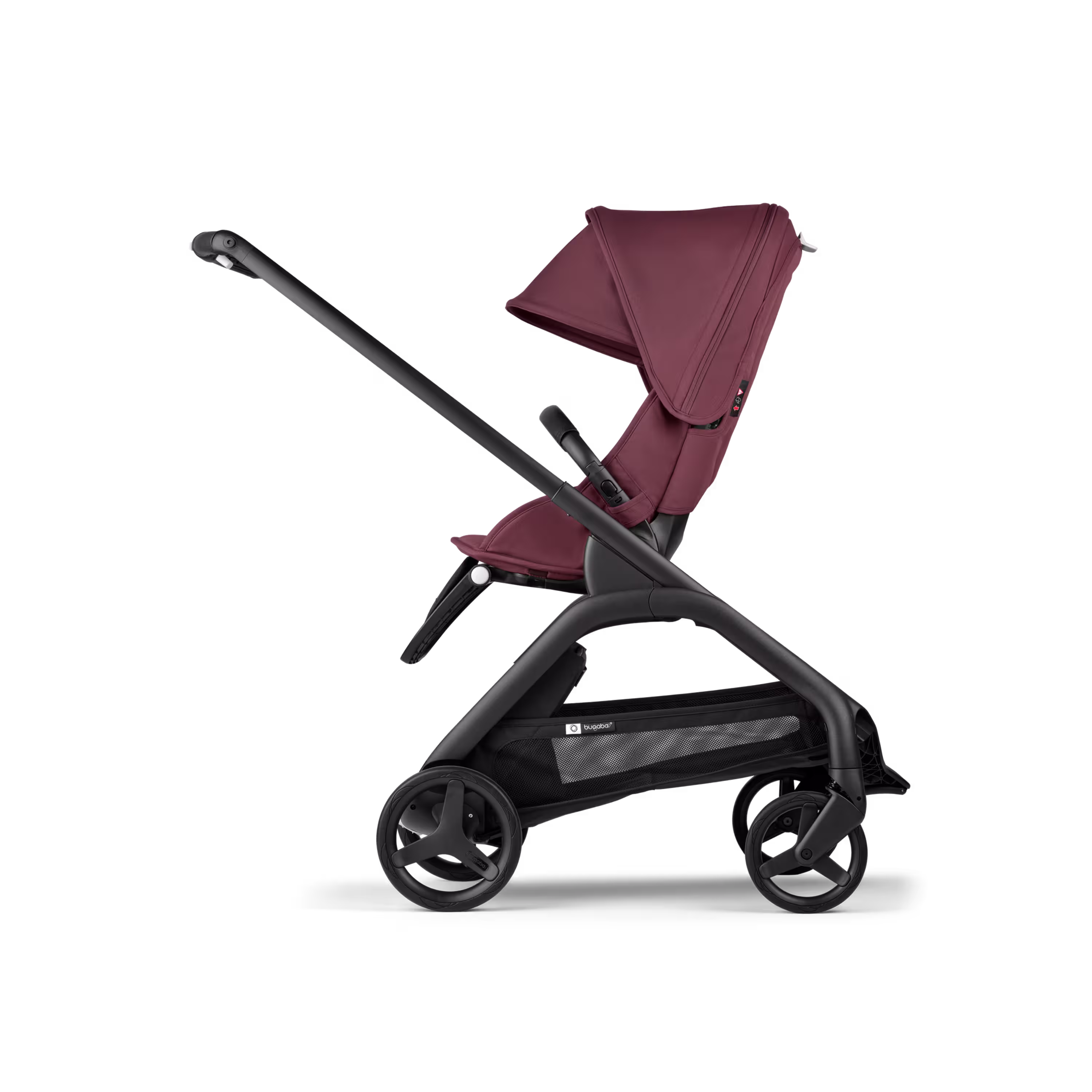 Bugaboo Dragonfly 2-in-1 pushchair black base, dark cherry red fabrics, dark cherry red sun canopy - Main Modal Image Slide 2 of 16