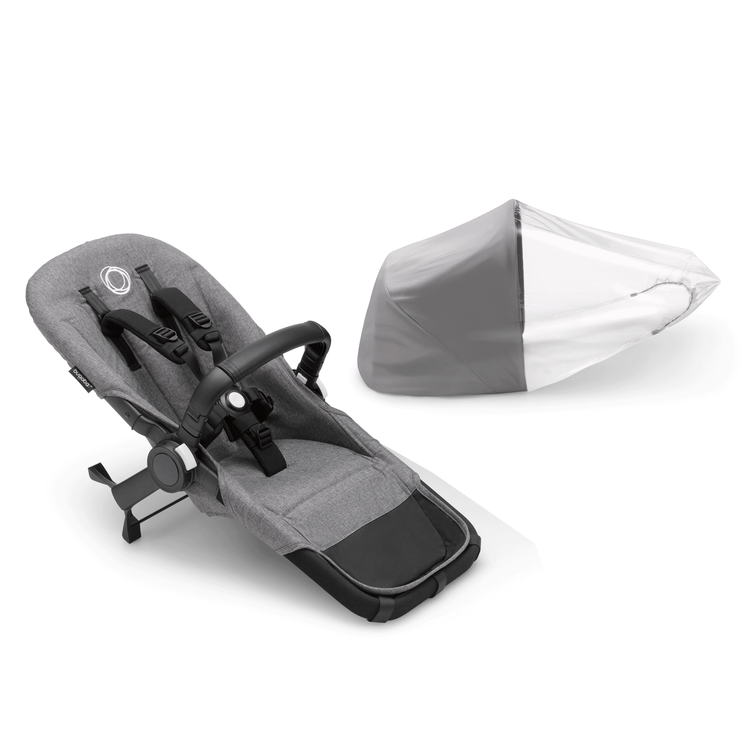 Refurbished Bugaboo Donkey 5 Duo extension set RW fabric US GREY MÉLANGE - Thumbnail Slide 1 of 1