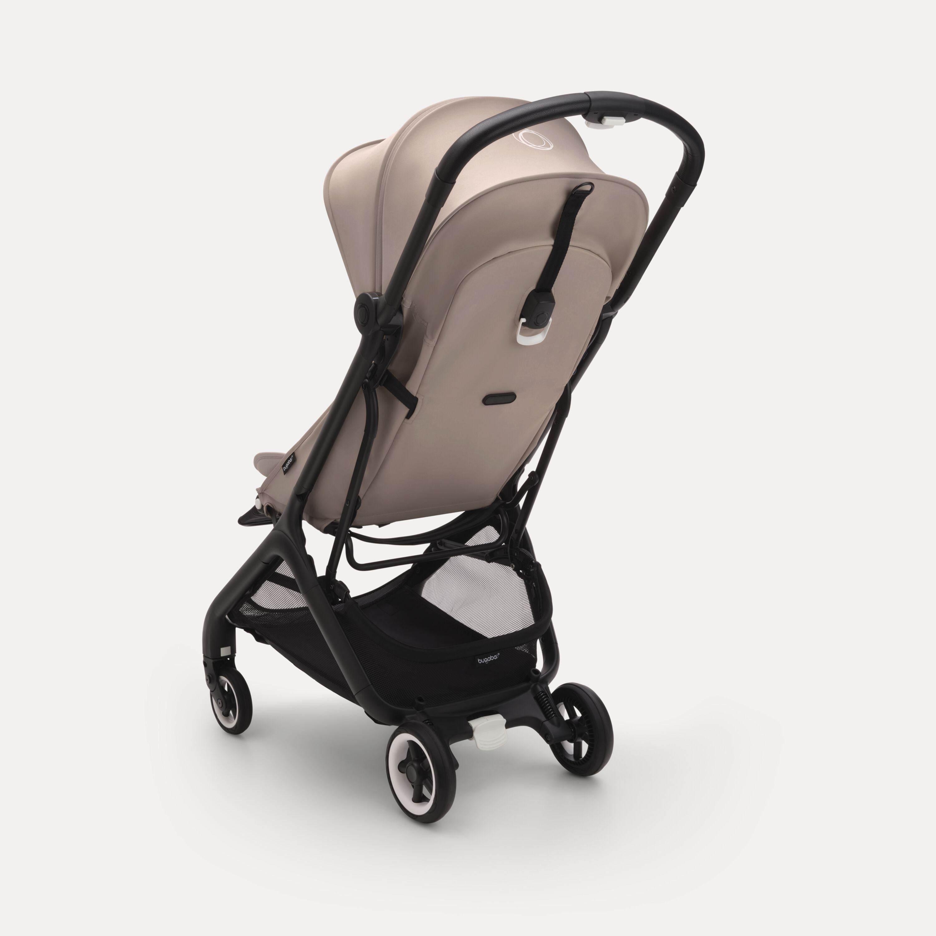 Bugaboo Butterfly travel stroller black base, desert taupe fabrics, desert taupe sun canopy - Main Modal Image Slide 3 van 13