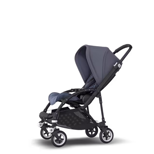 PP Bugaboo Bee 5 seat stroller steel blue sun canopy, blue melange fabrics, black base - Main Image Slide 4 of 6