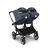 Bugaboo Donkey 5 twin stroller graphite base, stormy blue fabrics, stormy blue sun canopy - Thumbnail Slide 4 of 12